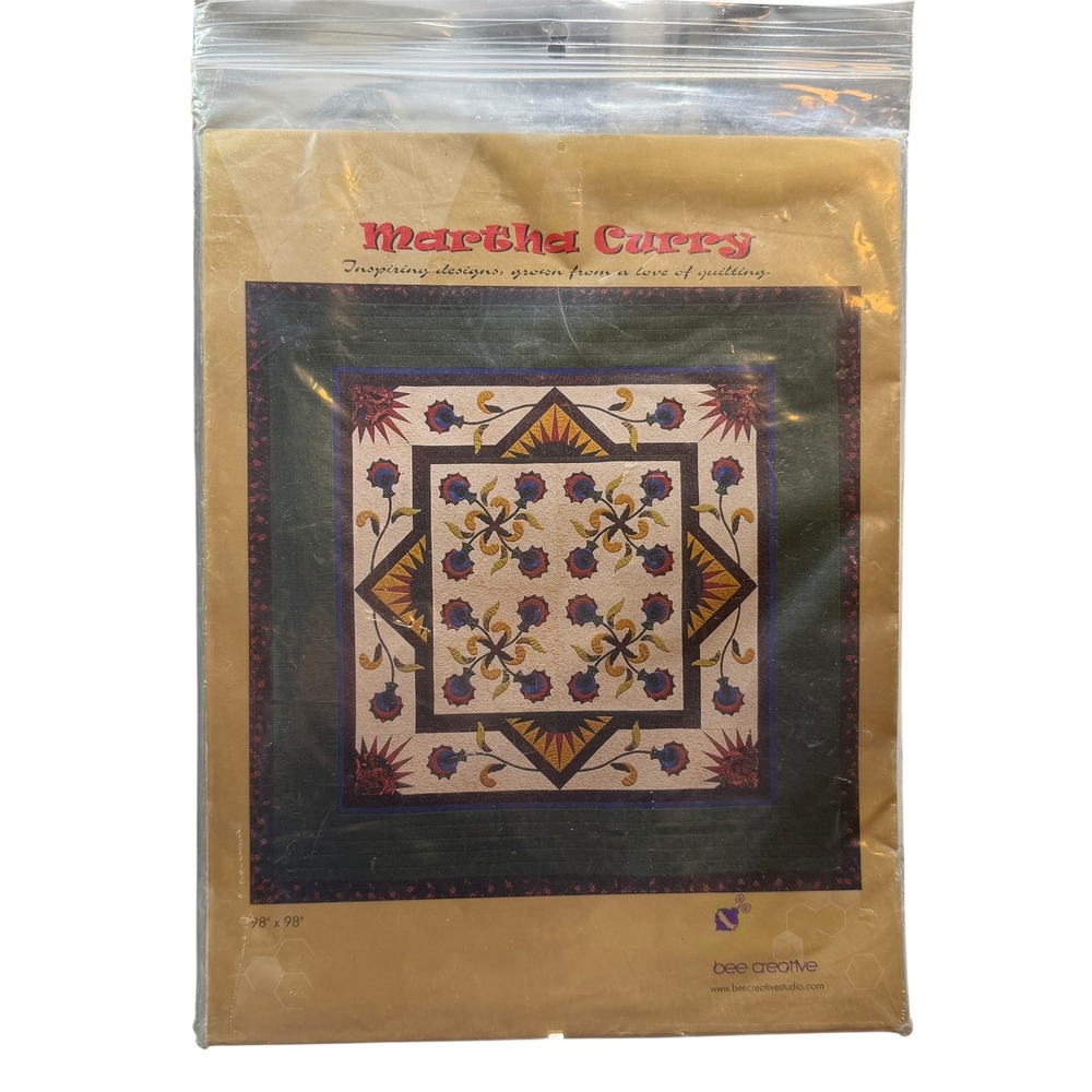 Martha Curry‎ Quilt Pattern Floral Star Medallion Bee Creative 98x98